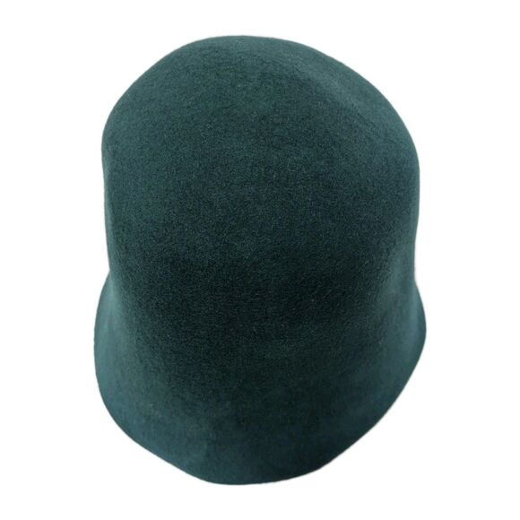 Anthropologie 100% Wool Forest Green Mod Felt Bucket Hat O/S Winter Chic - Picture 5 of 6